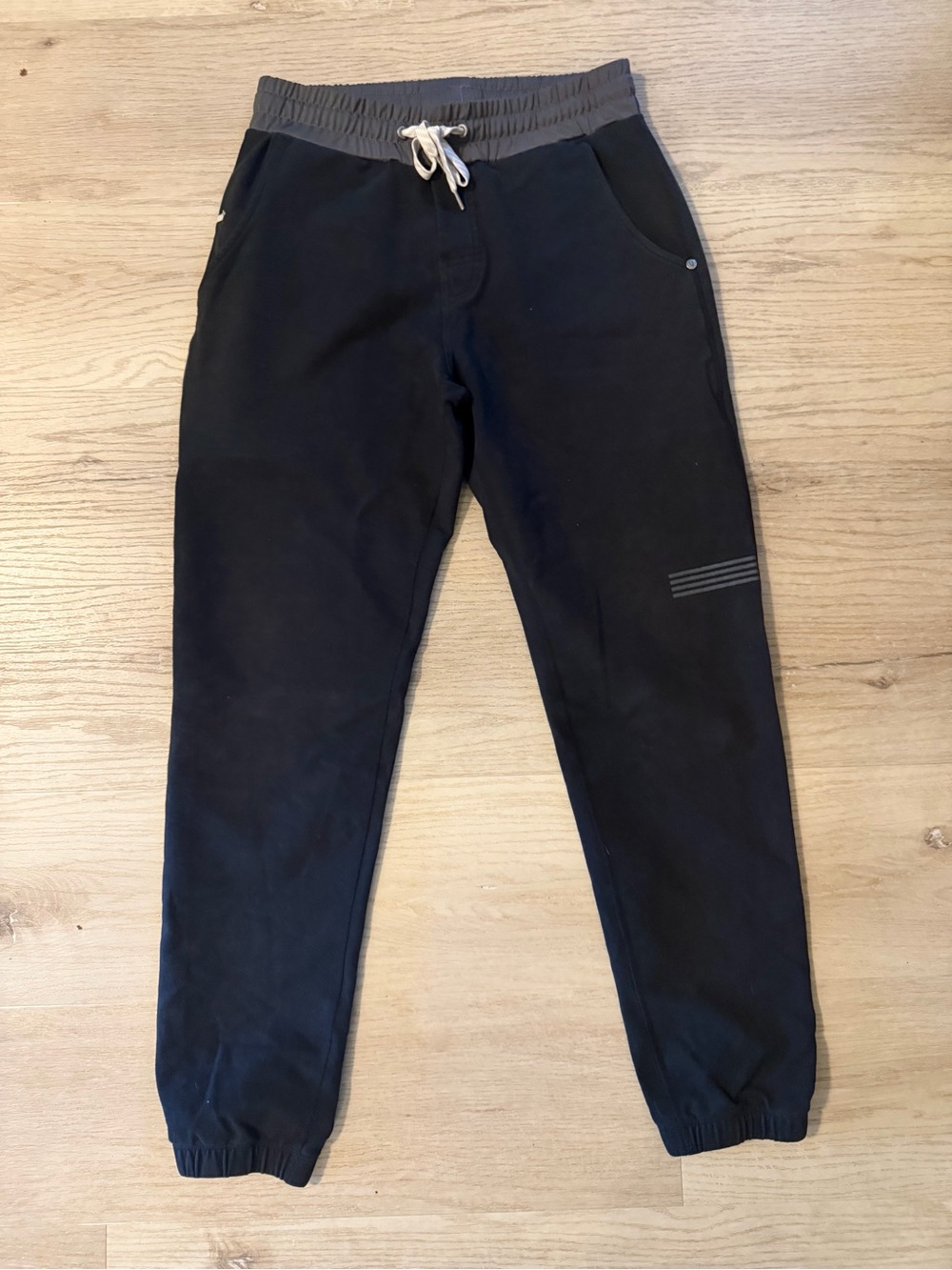 Vuori Balboa Jogger Pants with Gray Waistband and White Drawstring